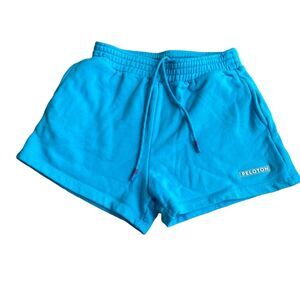Peloton Women’s Size M Activewear Sweat Shorts Bright Turquoise Blue‎ High Rise